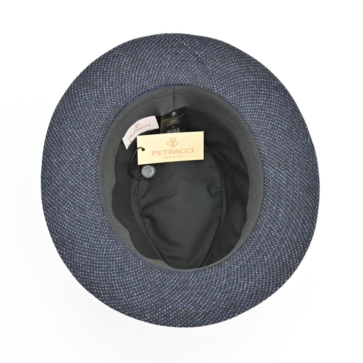 Blue Patterned Indiana Jones Hat inside view