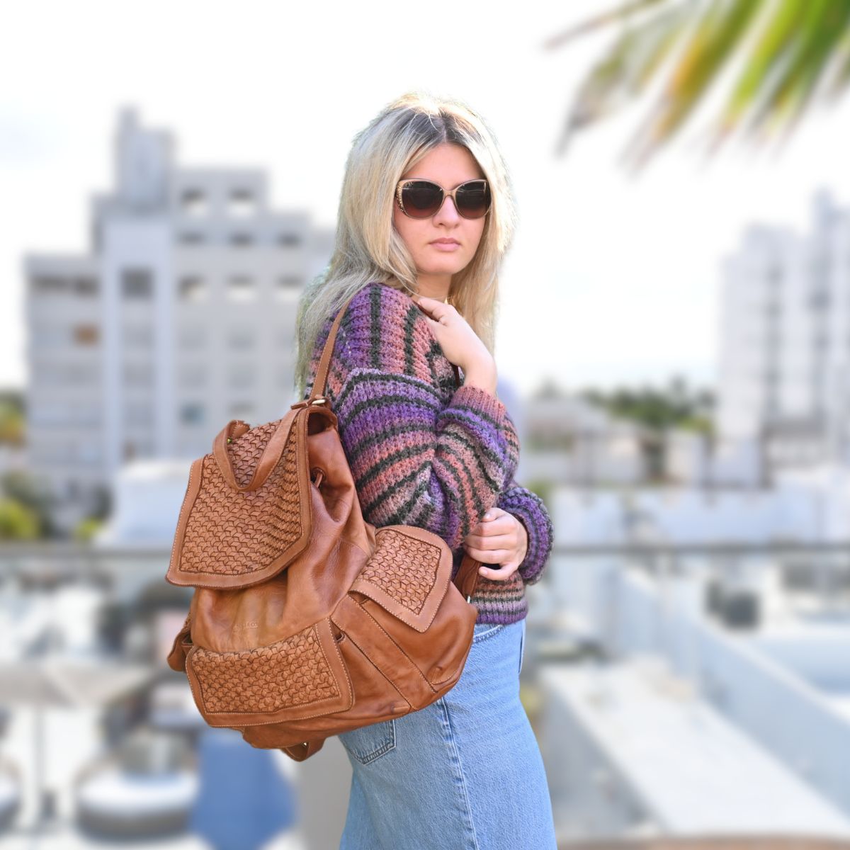 cognac backpack