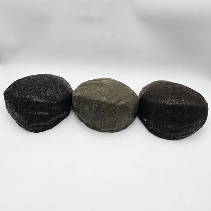 All colors Hammered Nappa Leather Driver Cap back view