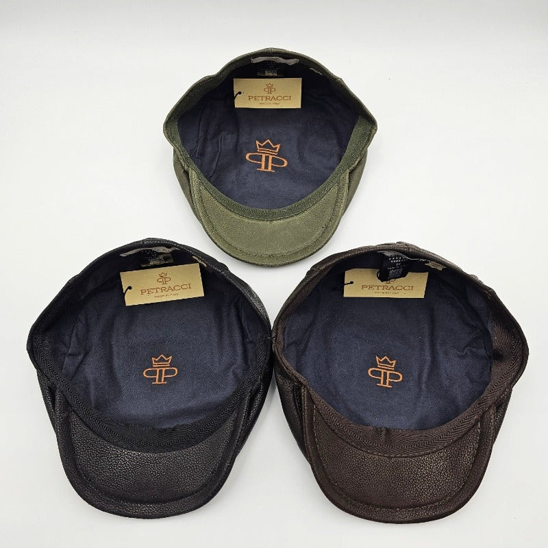 All colors Hammered Nappa Leather Driver Cap interior
