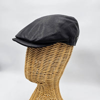 Black Hammered Nappa Leather Driver Cap