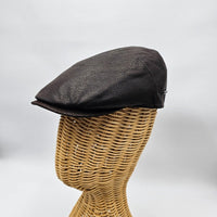 Brown Hammered Nappa Leather Driver Cap