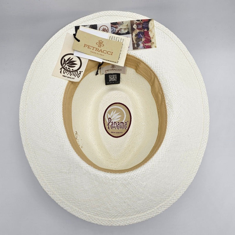 Panama Hat Indiana Style With Grosgrain Ribbon | Ivory/White