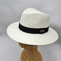 Panama Hat Indiana Style With Grosgrain Ribbon-Hat-Petracci-Cappello Fashion Company | Ivory/White