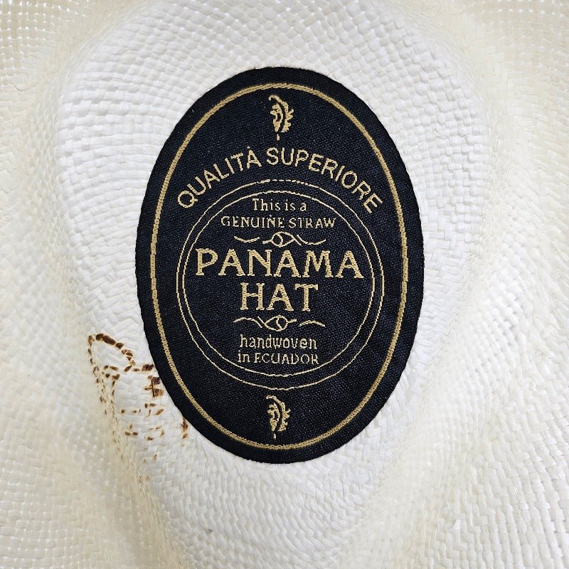 Panama Hat Indiana Style With Leather Strap-Hat-Petracci-Cappello Fashion Company | Ivory/White