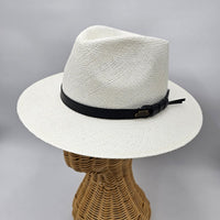 Panama Hat Indiana Style With Leather Strap-Hat-Petracci-Cappello Fashion Company | Ivory/White