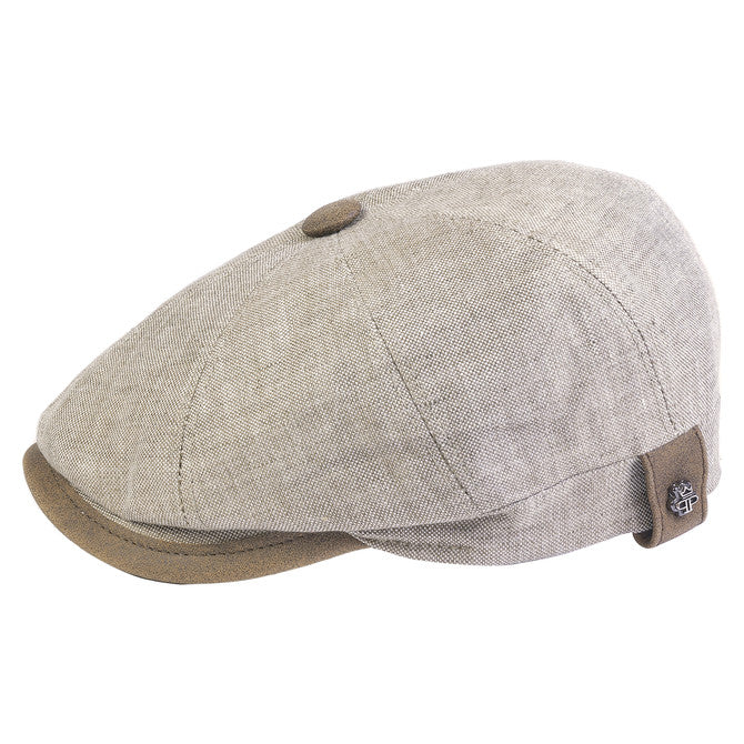 Light Brown Men’s lightweight summer newsboy cap side view