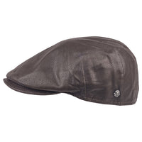 Brown Hammered Nappa Leather Driver Cap side view