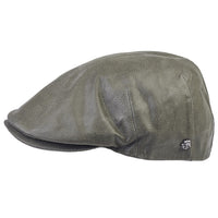 Green Hammered Nappa Leather Driver Cap side view