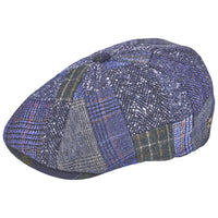 Blue irish newsboy patchwork hat