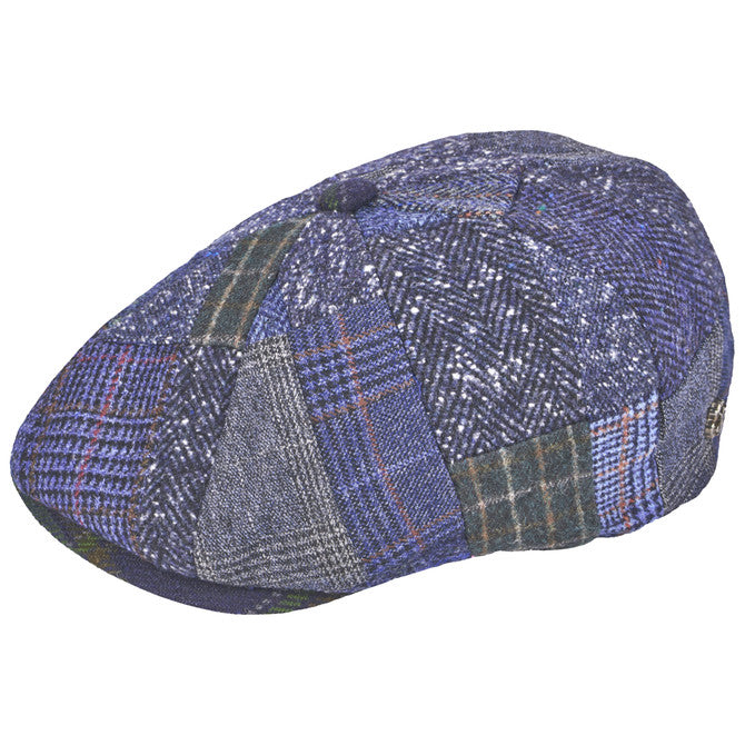 Blue irish newsboy patchwork hat