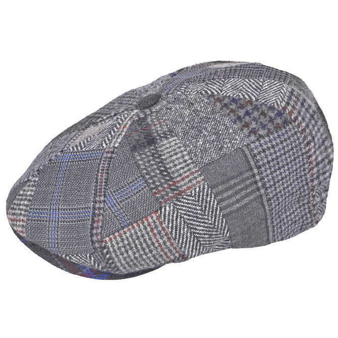 Grey Irish Newsboy patchwork hat