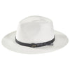 Panama Hat Indiana Style With Leather Strap-Hat-Petracci-Medium (57)-Ivory/White-Cappello Fashion Company