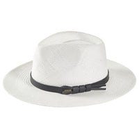 Panama Hat Indiana Style With Leather Strap-Hat-Petracci-Medium (57)-Ivory/White-Cappello Fashion Company
