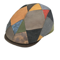 Multicolor leather patchwork cap top