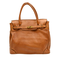 Cognac Firenze Soft Leather Handbag front view