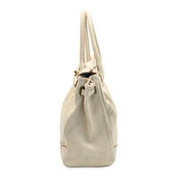 Beige Firenze Soft Leather Handbag Side view