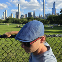 blue flat cap
