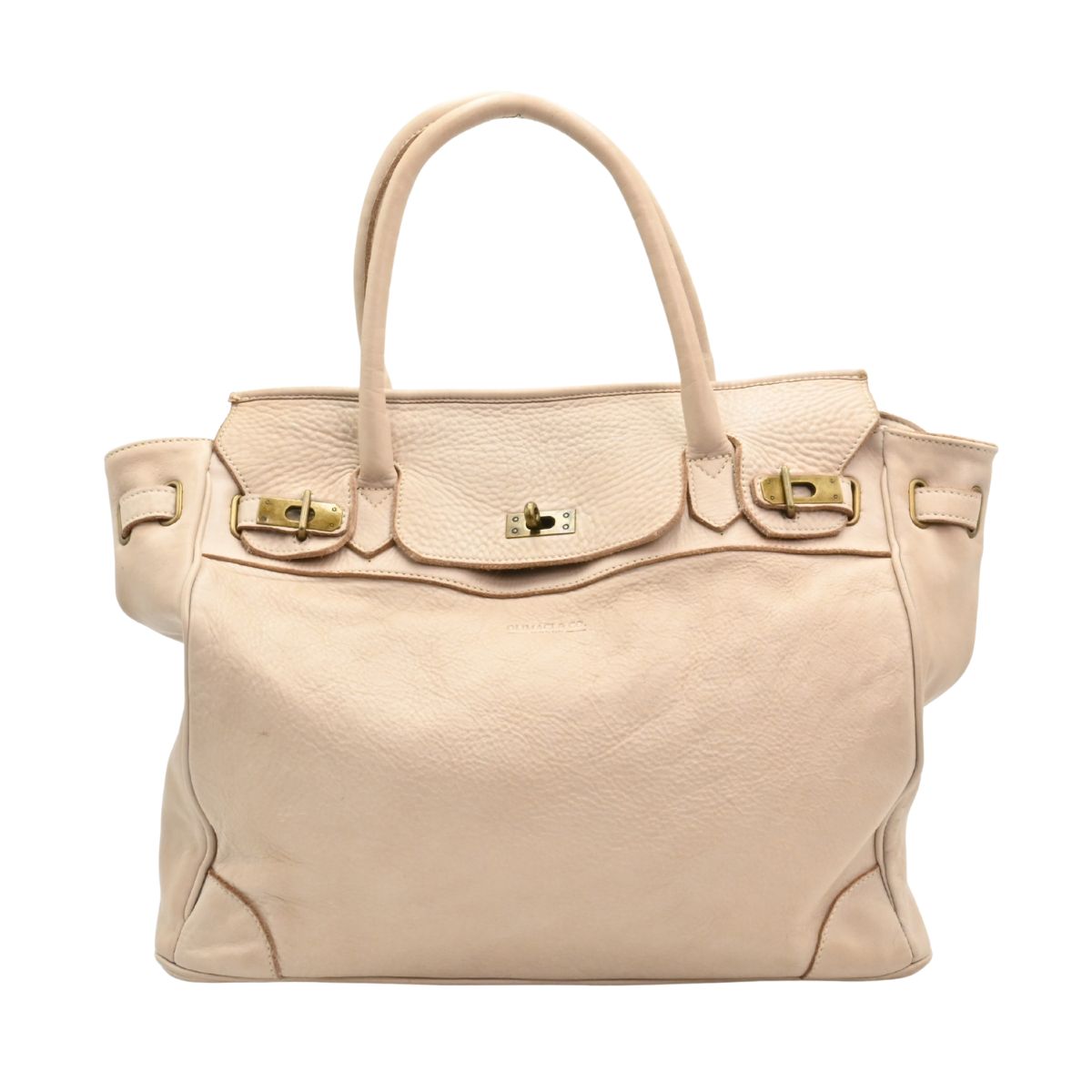 Beige Firenze Soft Leather Handbag front view