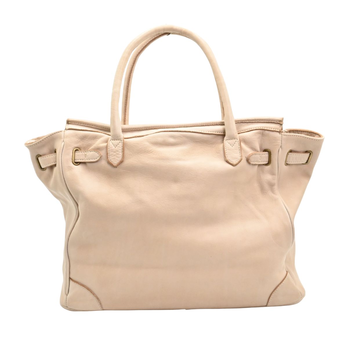 Beige Firenze Soft Leather Handbag back view