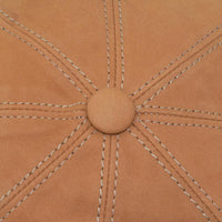 Top view of Cognac leather newsboy hat