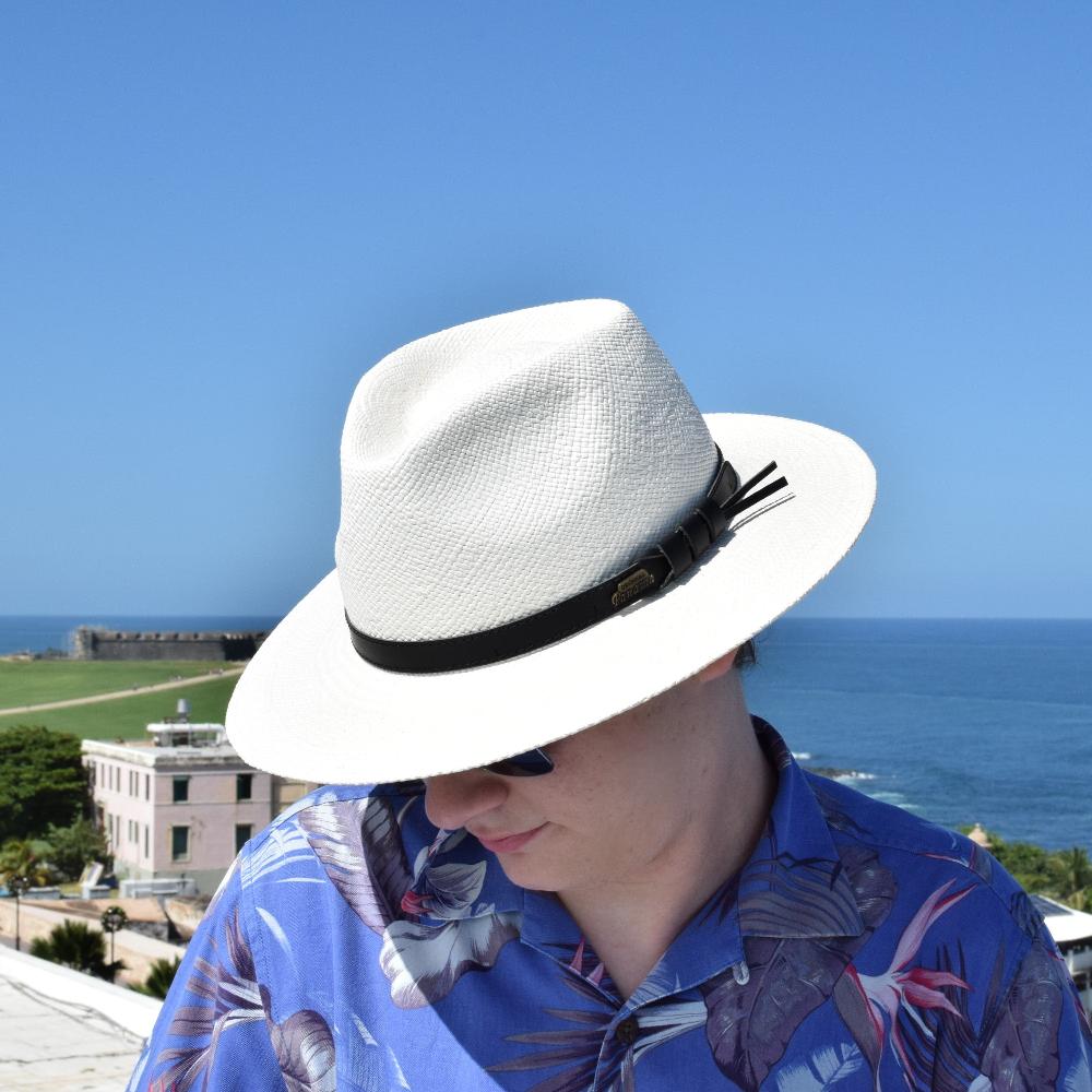 Panama Hat Indiana Style With Leather Strap-Hat-Petracci-Cappello Fashion Company | Ivory/White