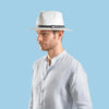 Panama Hat Indiana Style With Leather Strap-Hat-Petracci-Cappello Fashion Company | Ivory/White