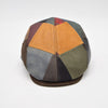 Multicolor leather patchwork cap front