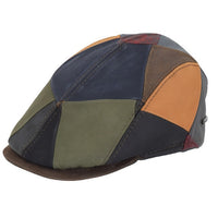 Multicolor leather patchwork cap side
