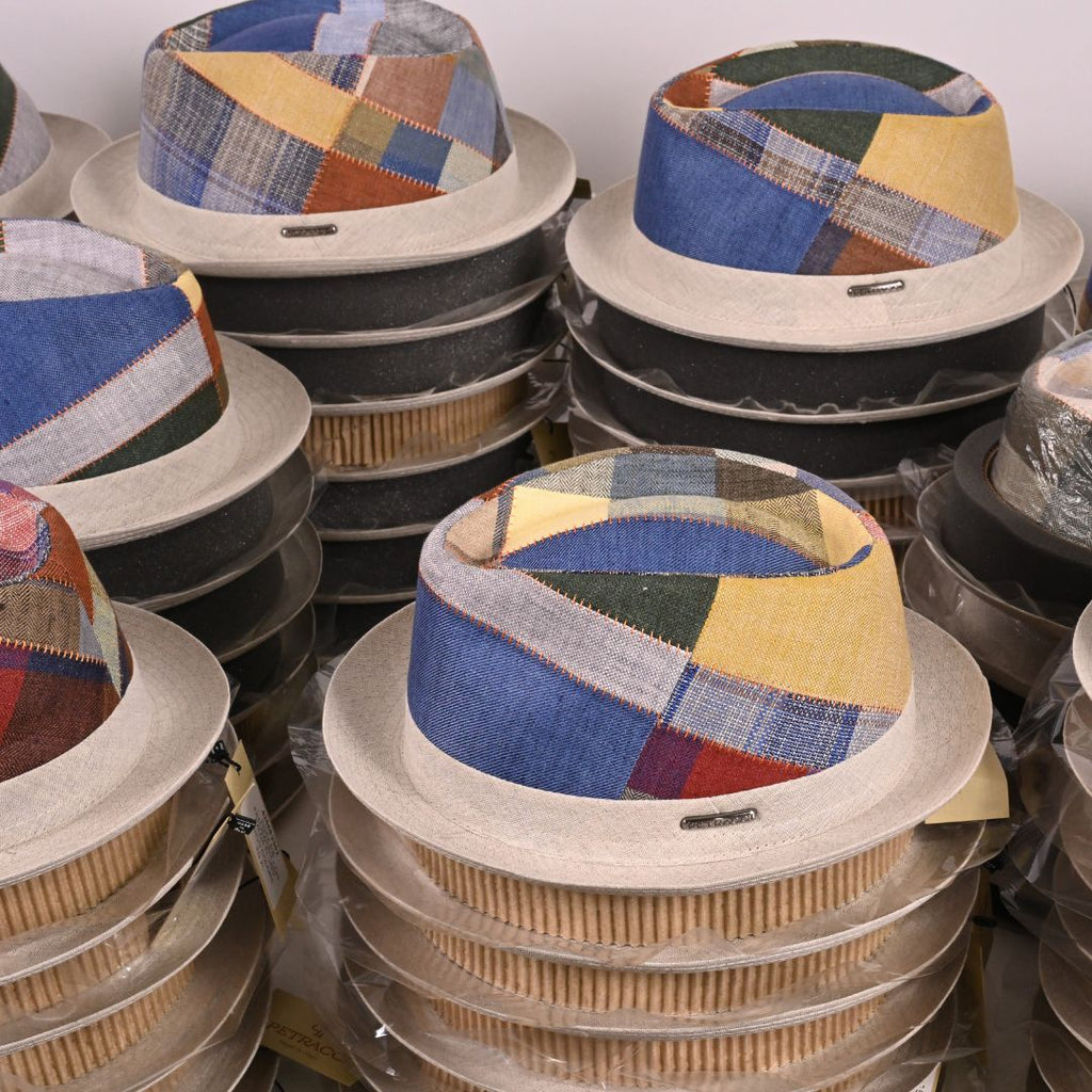 multicolor italian patchwork pork pie hats