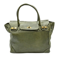 Green Firenze Soft Leather Handbag front view