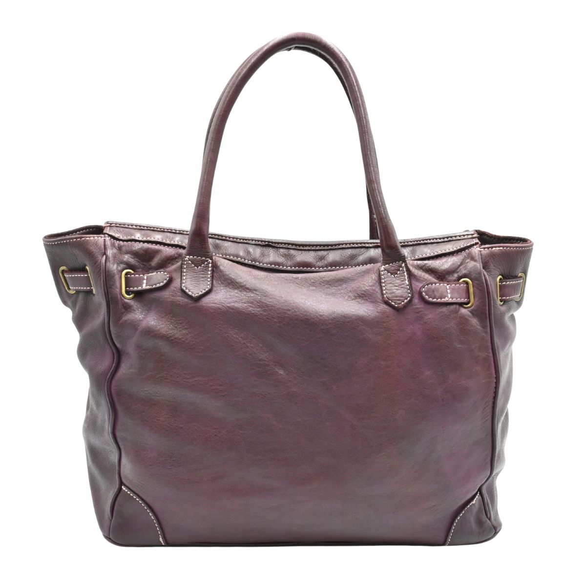 Burgundy Firenze Soft Leather Handbag Back view