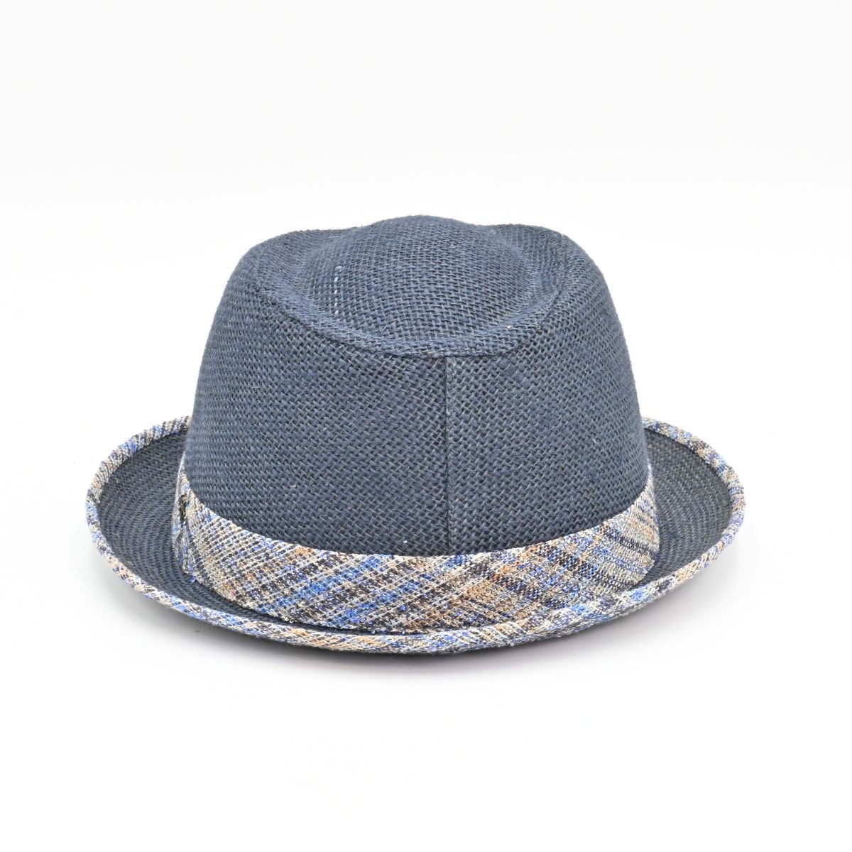 blue Jute Pork Pie back view