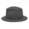 Black Patterned Indiana Jones Hat side view