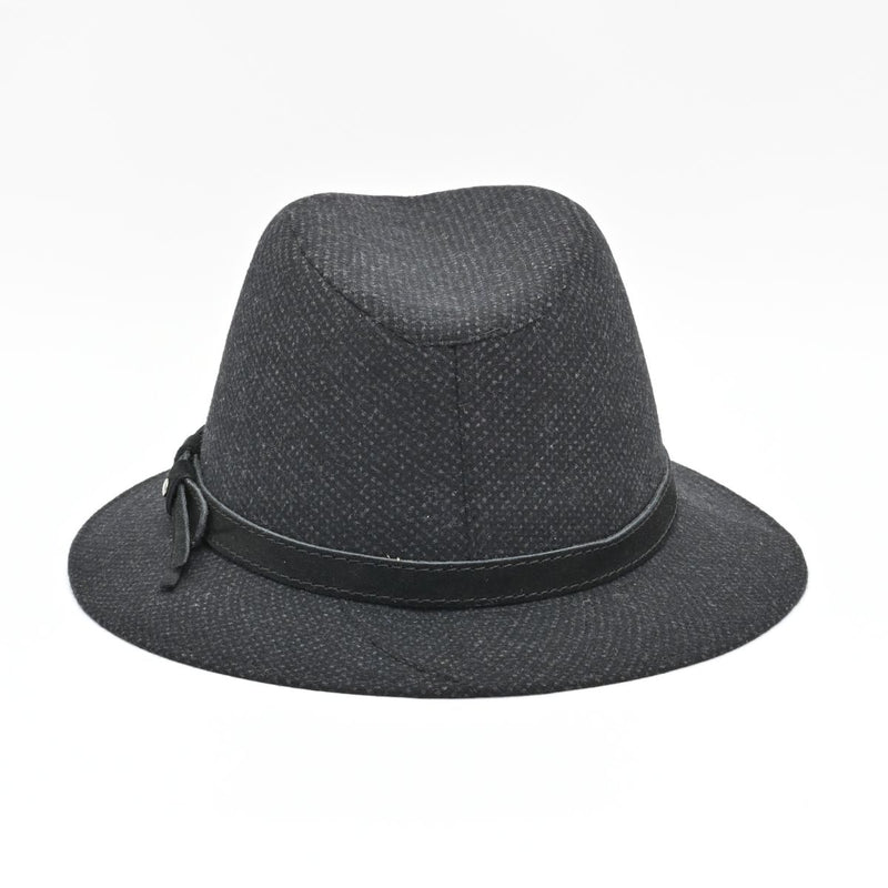 Black Patterned Indiana Jones Hat back view