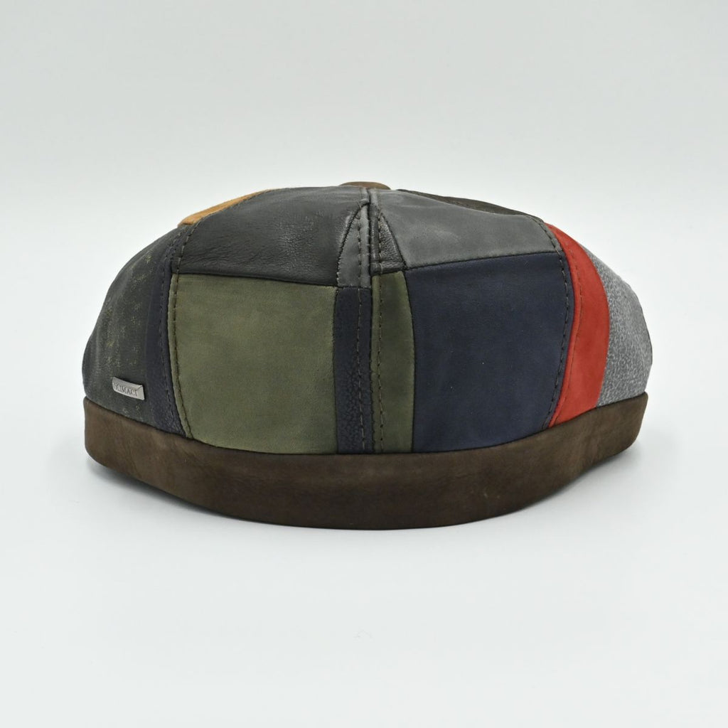 Multicolor Napoli Leather Newsboy Hat back view