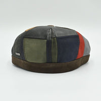 Multicolor Napoli Leather Newsboy Hat back view