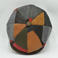 Multicolor Napoli Leather Newsboy Hat top view