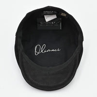 Black driver cap interior – cotton lining inside Italian nubuck leather hat