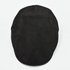 Black nubuck driver cap – top view, Italian-made men’s leather cap