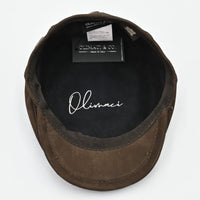 Brown driver cap interior – cotton lining inside Italian nubuck leather cap