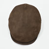 Brown nubuck driver cap – top view, Italian-made men’s leather cap