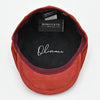 Red driver cap interior – cotton lining inside Italian nubuck leather hat