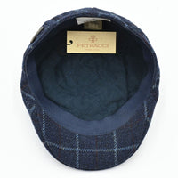 Blue Shetland Wool Fantasy Cap inside view