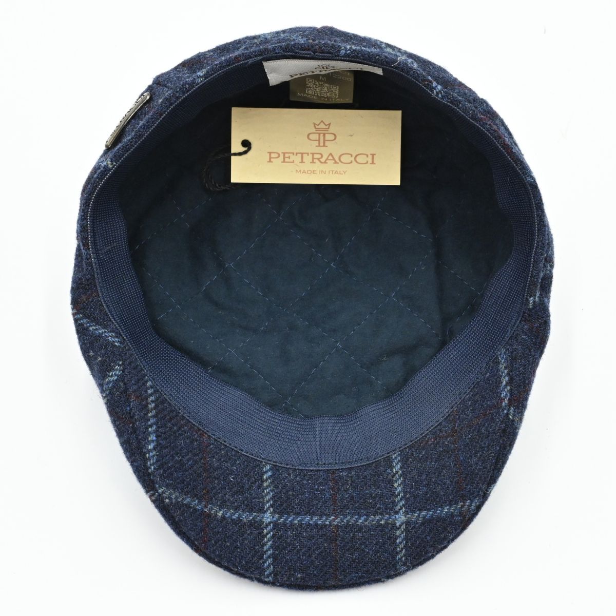 Blue Shetland Wool Fantasy Cap inside view