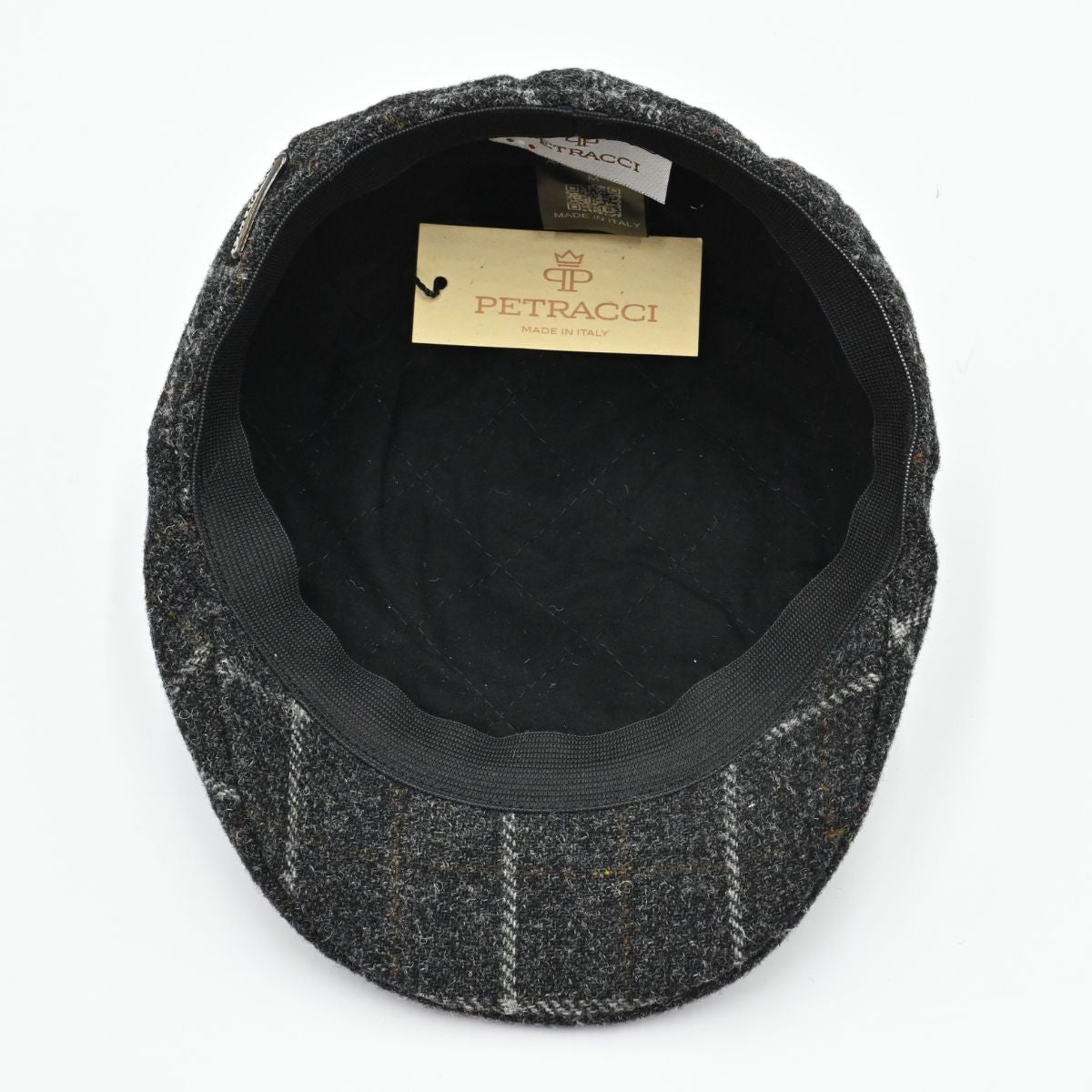 Grey Shetland Wool Fantasy Cap inside view