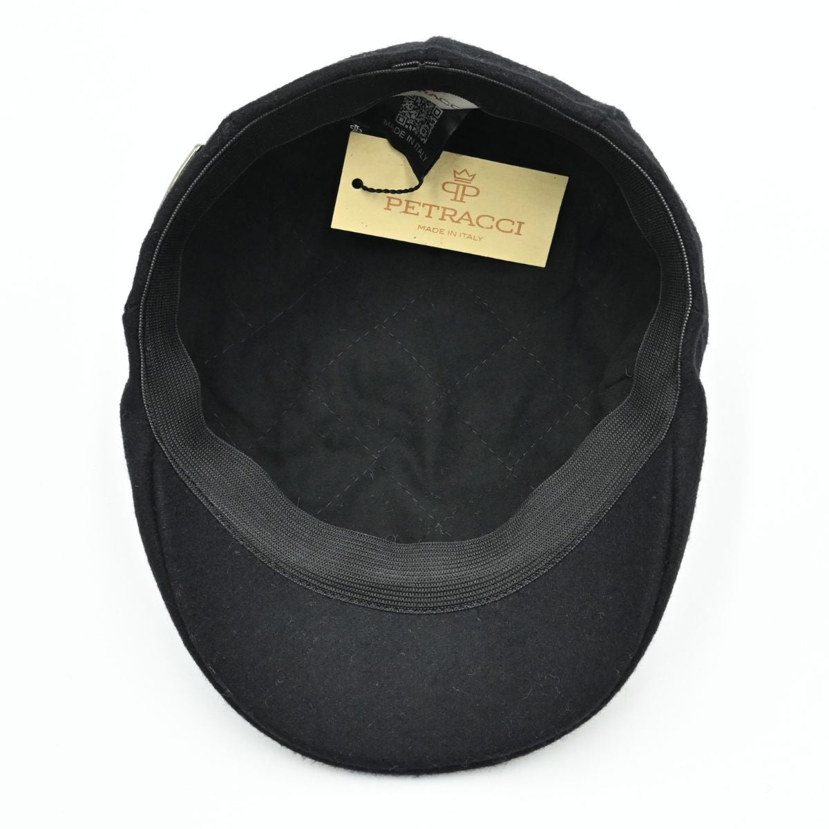 Black Solid Color Coppola Wool Cap inside view