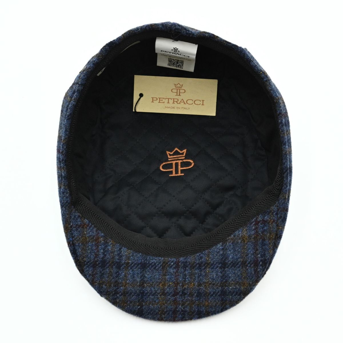 Blue Italian Wool Cap inside view