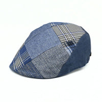 Blue Patchwork Cap front view