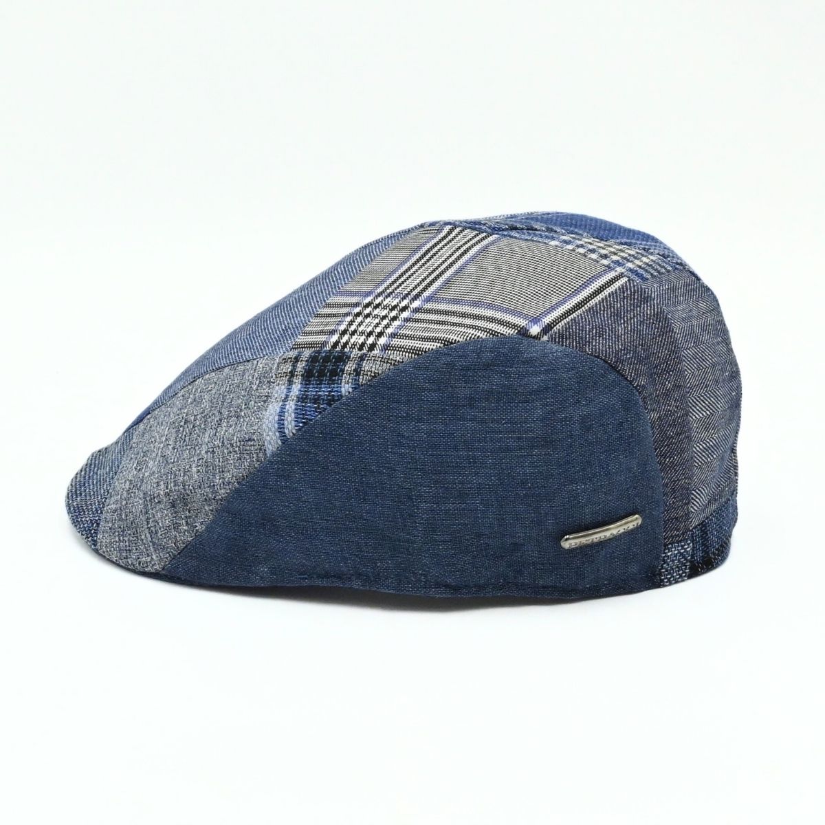 Blue Patchwork Cap side view